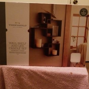 Wall shelf and led candle set.